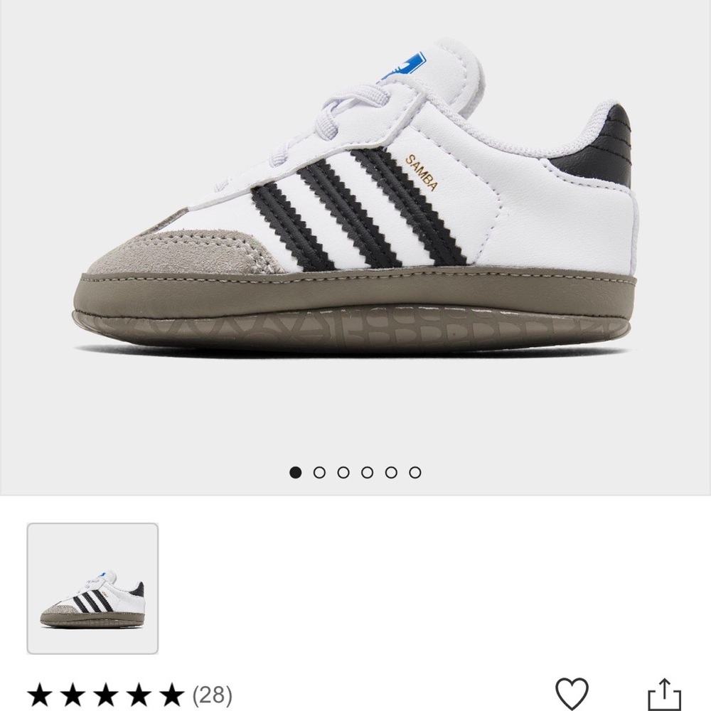 Adidas Kids Samba Sneakers - White and Brown - Picture 7 of 8